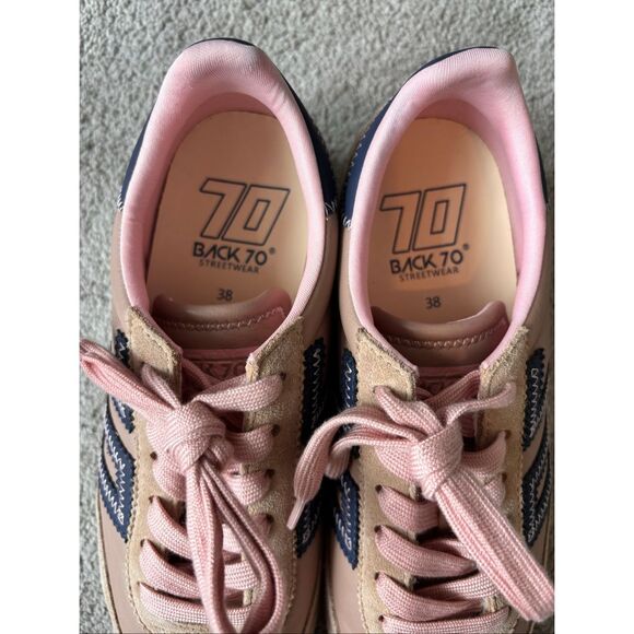 NWOB Back 70 Jogger Z sneakers in camel, navy, and pink Sz 38, $180 - Picture 6 of 10